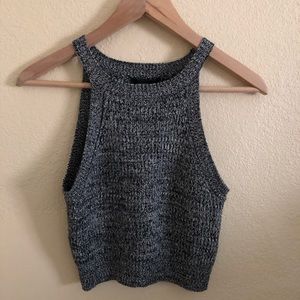 FOREVER 21 | Black & White Knit Crop Tank